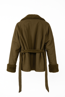 Olive Sherpa Trench