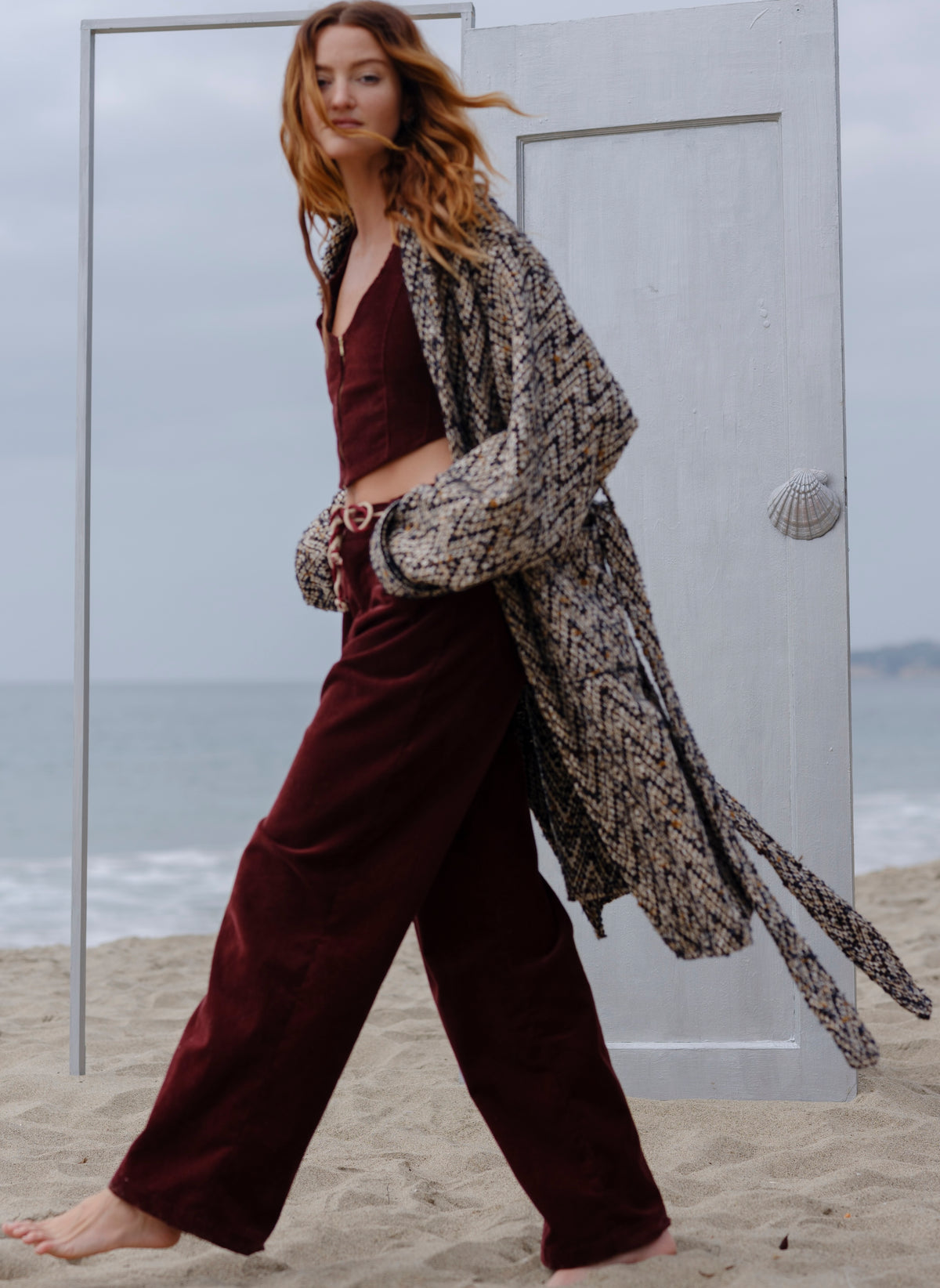 Venice Chevron Full Length Sweater