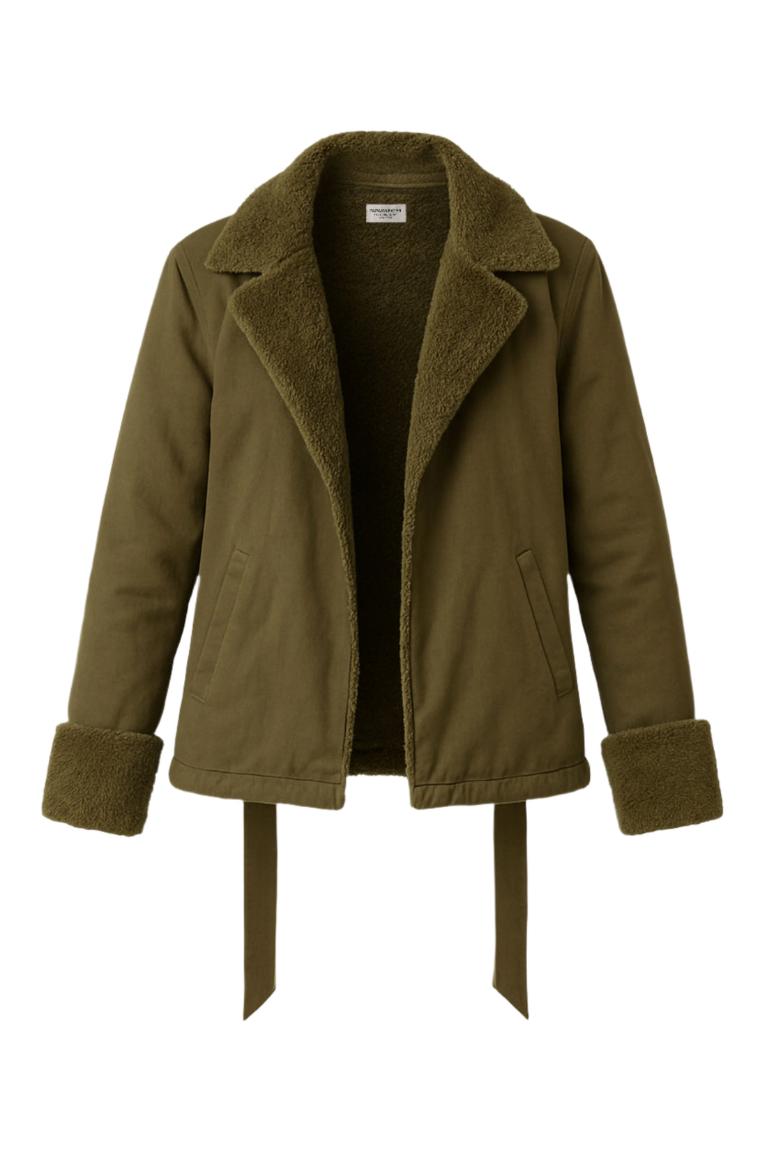 Olive Sherpa Trench