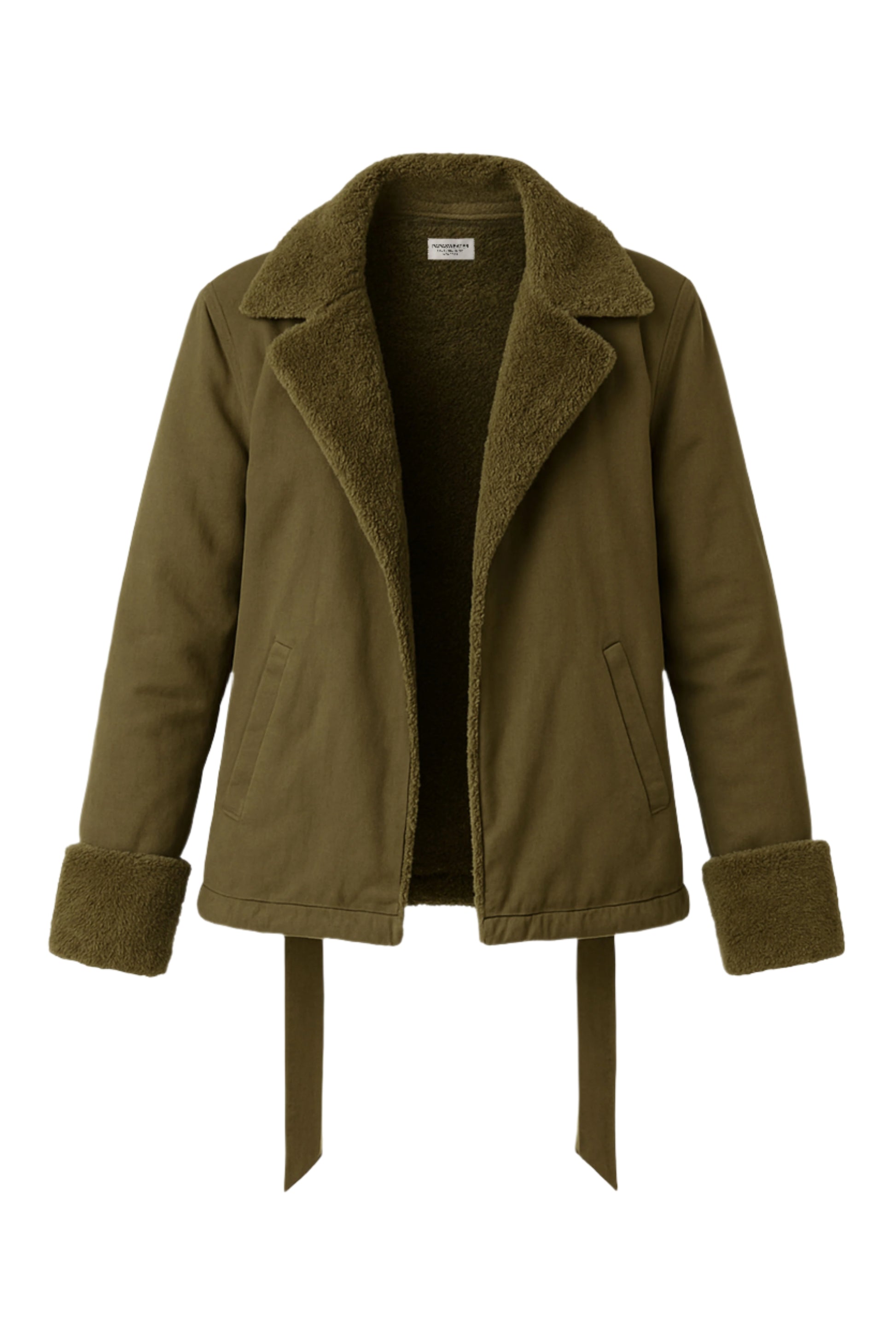 Olive Sherpa Trench
