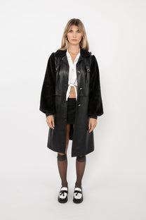 Paint it Black Leather Trench
