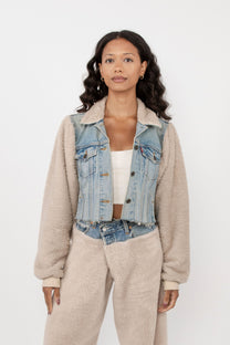 Varsity Denim Crop